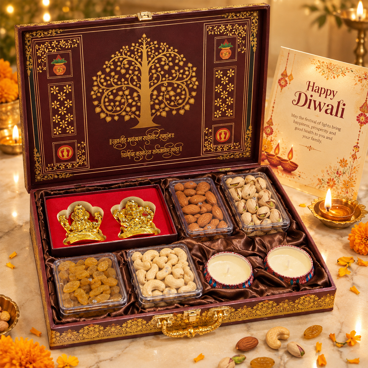 Premium Dry Fruit Gift Boxes for Corporate, Wedding & Festive Gifting With Customize Messages